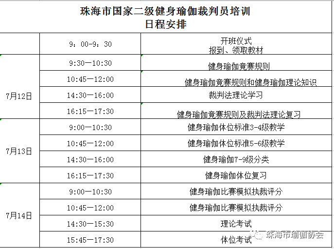 关于开展2019年珠海市国家二级健身瑜伽星空体育官网地址裁判员培训通知(图1)